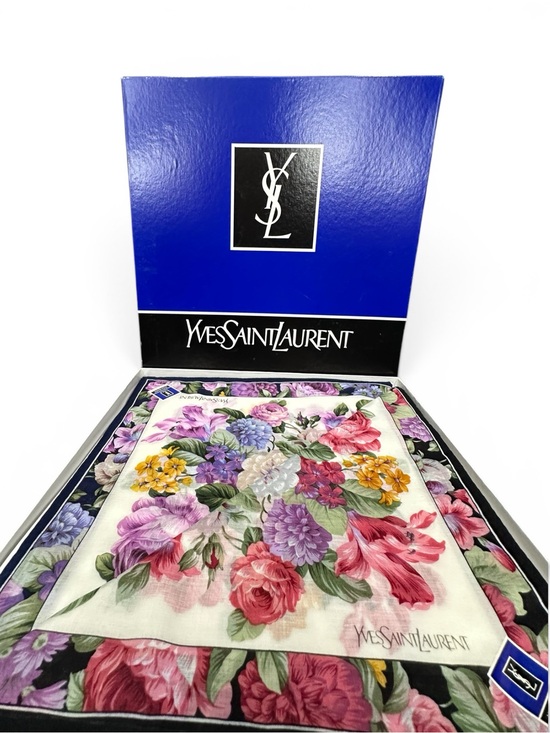 Yves Saint Laurent Accessories - Vintage Yves Saint Laurent Floral Neckerchief Scarf Set NIB Boxed YSL